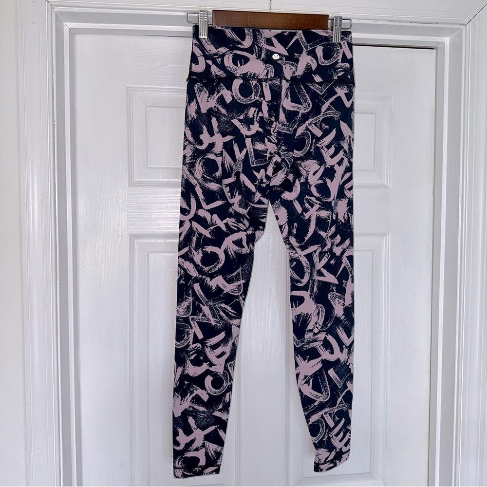 Lululemon Wunder Under High Rise Full-on Luxtreme Leggings 6 Navy Pink - Picture 5 of 7